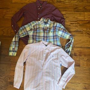 3 Polo Ralph Lauren boys 14-15 dress shirts.